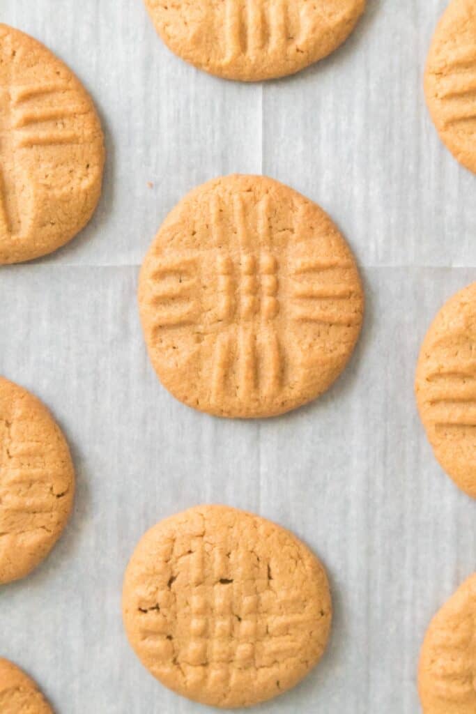 3 Ingredient Peanut Butter Cookies closeup.