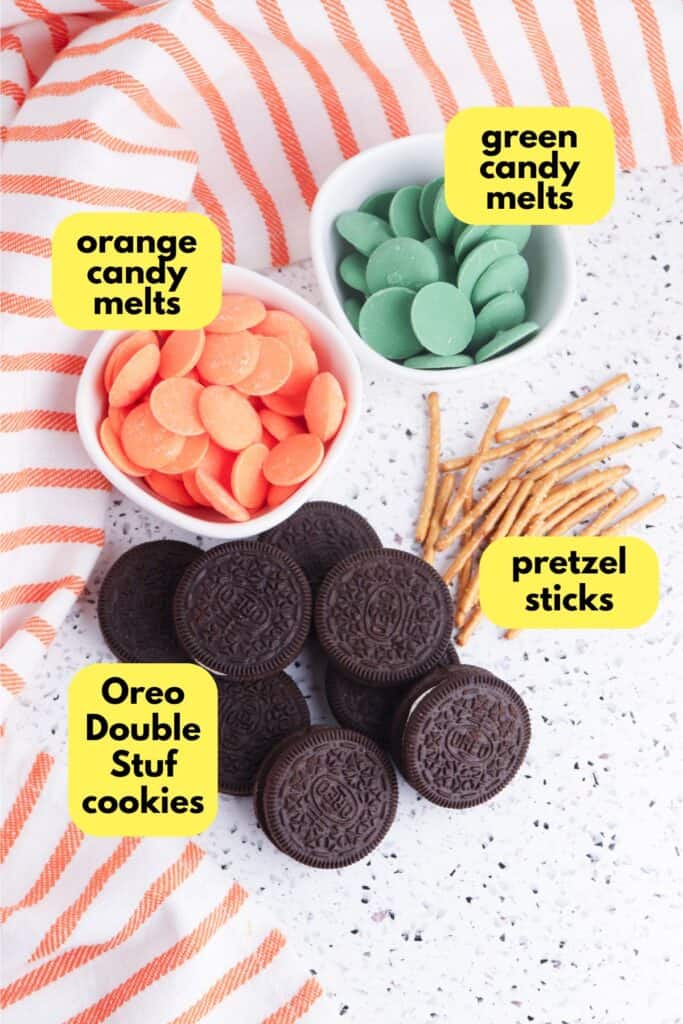 Oreo Pumpkins, labeled ingredients.