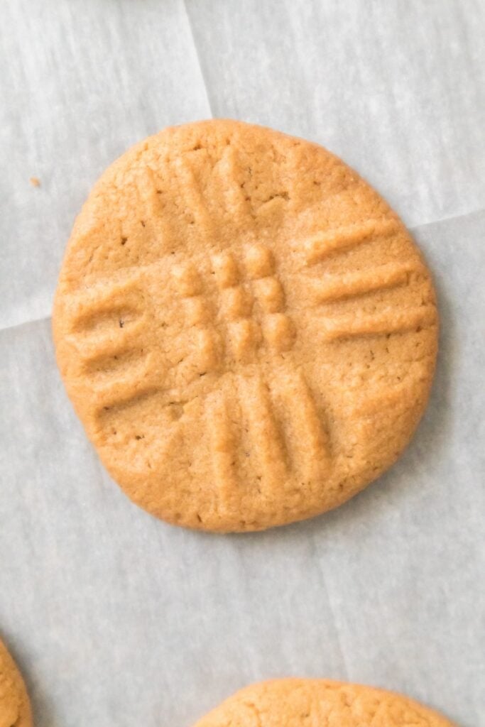 Single 3 Ingredient Peanut Butter Cookie.