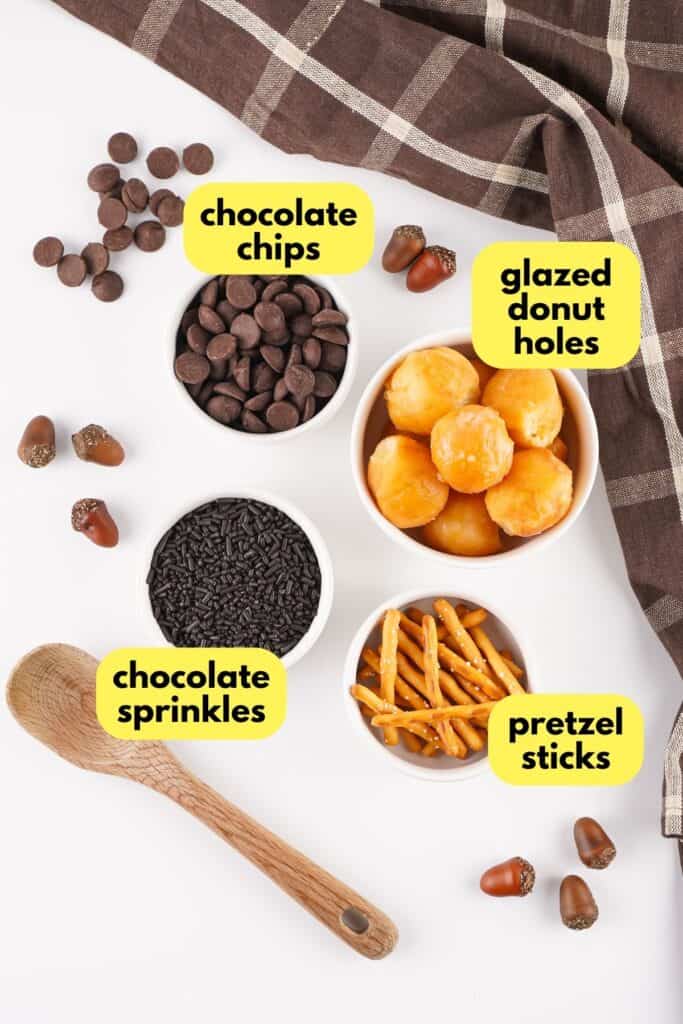 Acorn Donut Holes, labeled ingredients.