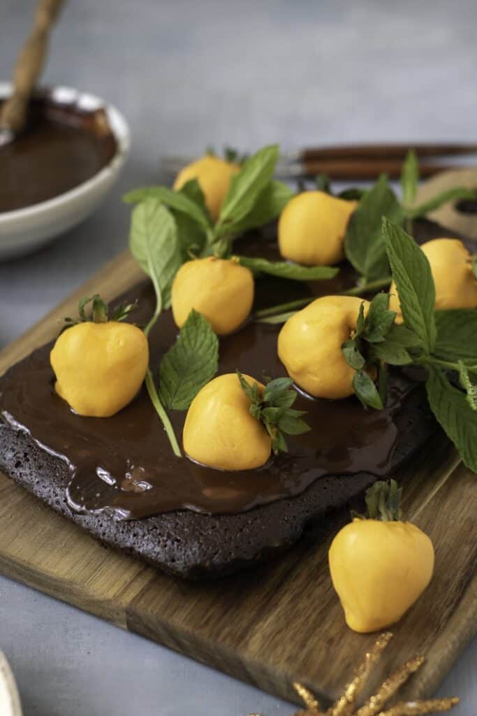 Chocolate Pumpkin Patch Brownie Cake